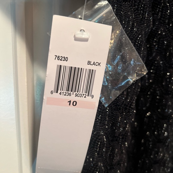 Women’s Cocktail Little Black Dress - Black with Silver Threading - Picture 6 of 7